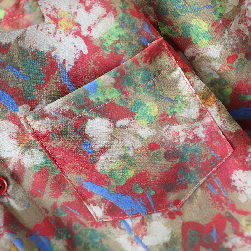 7287 Traje de camisa de flores rojas para niños 2025 Nuevo estilo de verano Ropa de manga corta de moda Traje de dos piezas de verano para niños