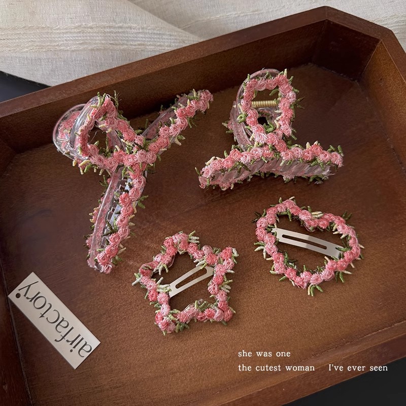 Atmósfera flor horquilla clip lateral lateral 2025 nuevo clip de flequillo horquilla rota clip bb clip de una línea horquilla tocado