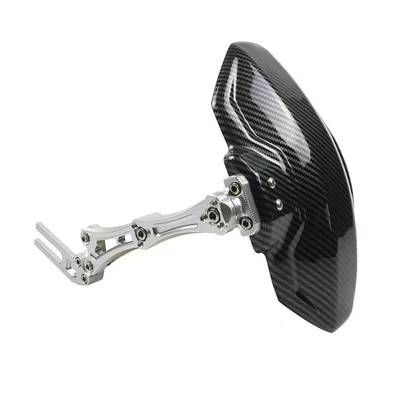 Electric Vehicle N1S Carbon Fiber Motorcycle Fender - silver-cnc-bracket-carbon-fiber-texture-universal-bracket