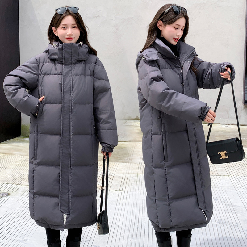 Europa y América ropa de algodón de estilo femenino sobre la rodilla suelta estilo coreano de pan de estilo de Hong Kong ropa de algodón 2024 nueva chaqueta de algodón de moda