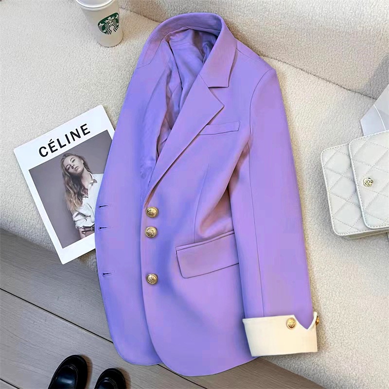 2024 Spring New Design Blue Suit Jacket for Women Korean Style Casual Small Suit for Women