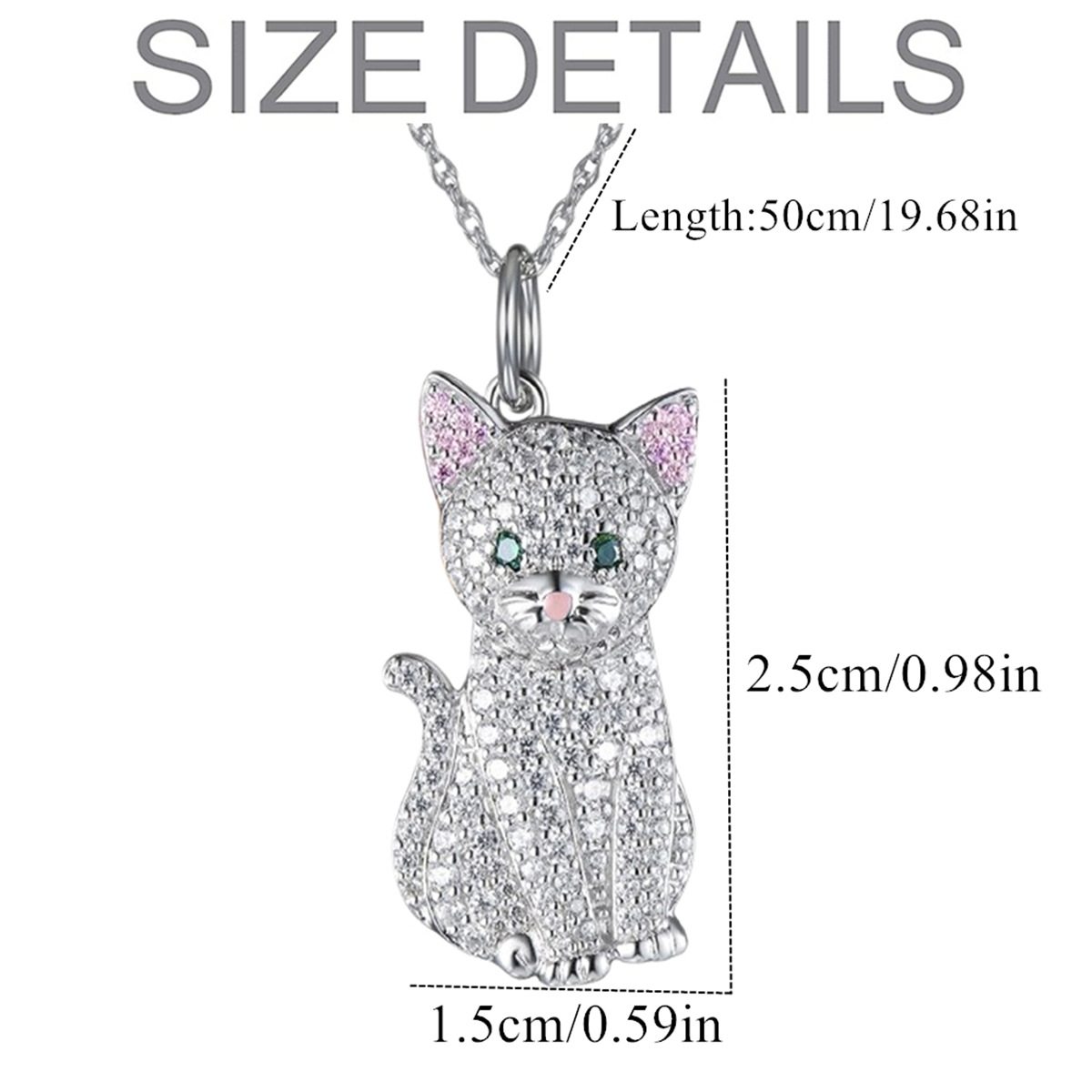 Heißer Verkauf Nette Weiße Katze Anhänger Halskette Exquisite Rosa Ohr Kätzchen Cartoon Halskette Geburtstag Geschenk Schmuck_voghion.com
