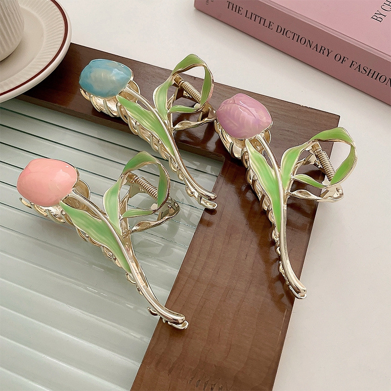 Flower Pattern Fashion Flower Metal Handmade Hair Claws 1 Piece