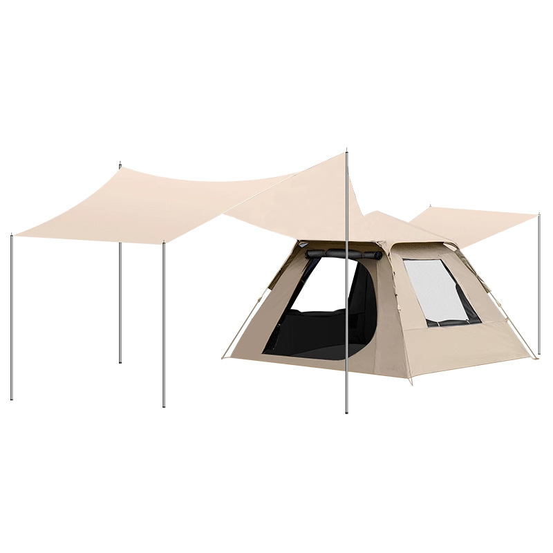 Tienda de techo de campamento al aire libre cuidadosamente seleccionada Equipo de campamento de protección solar impermeable plegable de apertura rápida automática dos en uno