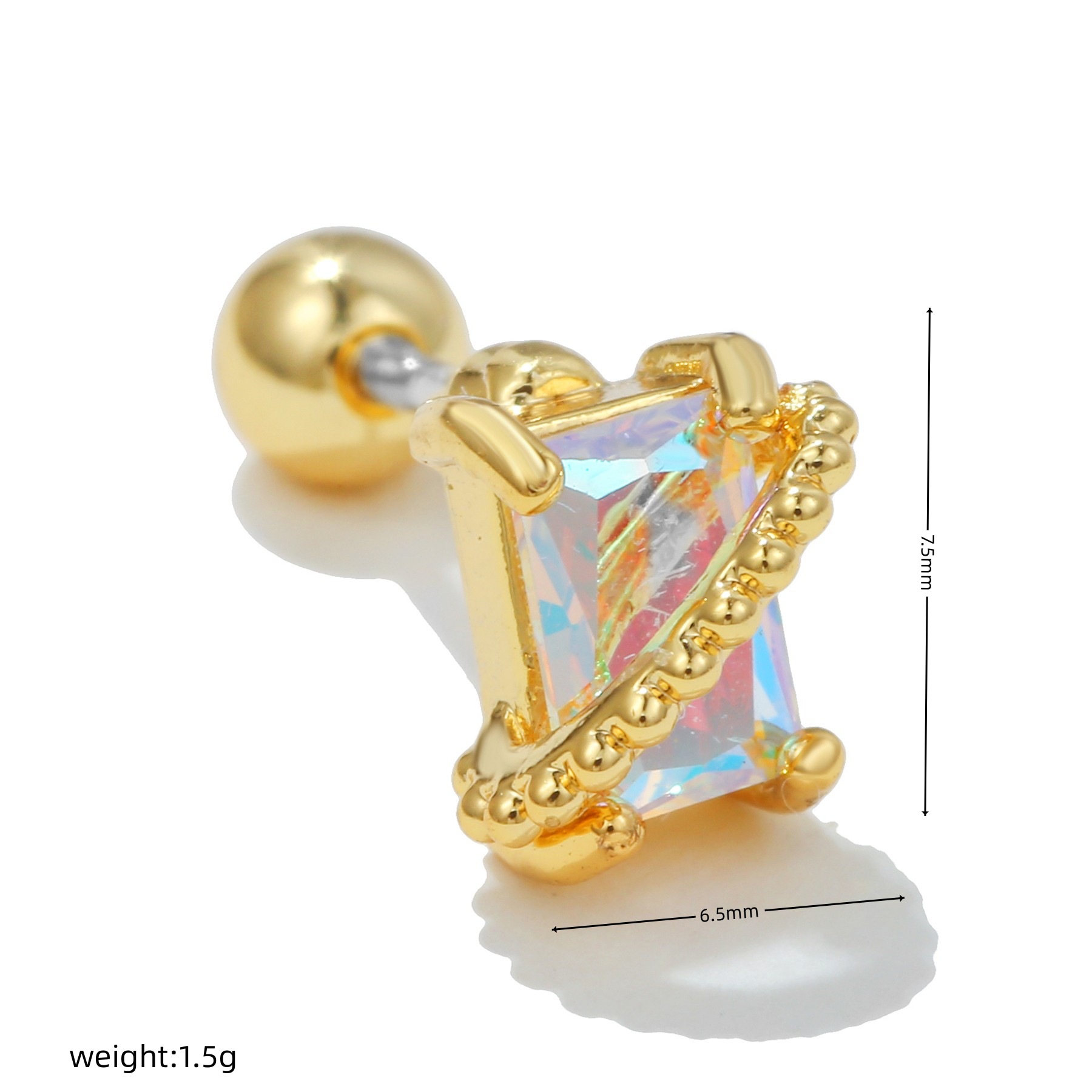 Fashion Eye Copper Inlay Zircon Ear Studs 1 Piece