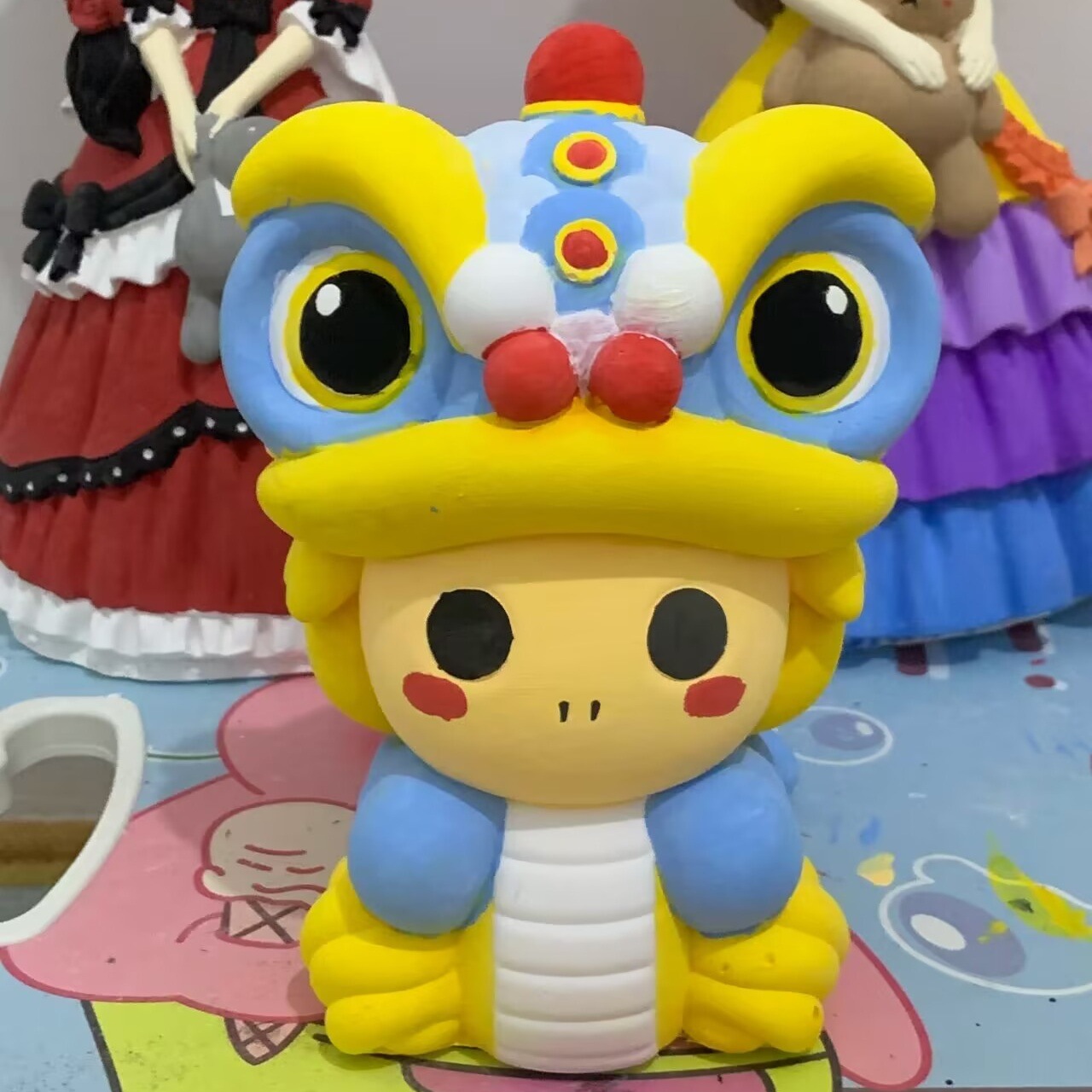 사자 각성 뱀 20cm 석고 인형 라텍스 몰드