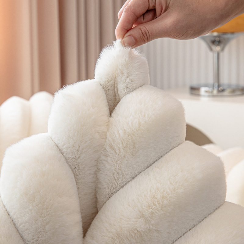 Otthon és kert Kiváló minőségű csíkos téli vastagított nyúlszőrme kanapéágy kanapépárna csúszásmentes új tömörfa bőrhuzat törölköző nagykereskedelem_voghion.com