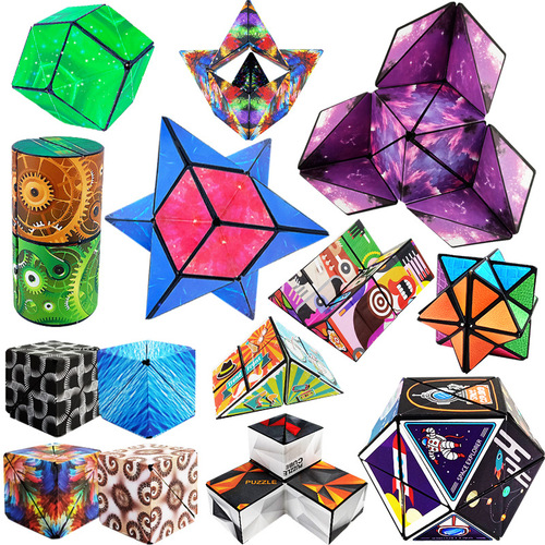 Cross-border same style three-dimensional ever-changing Rubik's Cube decompression toy geometric 3D infinite Rubik's Cube children's educational toy