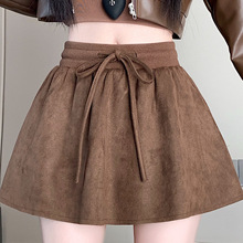 源头厂家 高腰显瘦麂皮绒半身裙防走光短裙a字裙女秋冬靴群裤新款