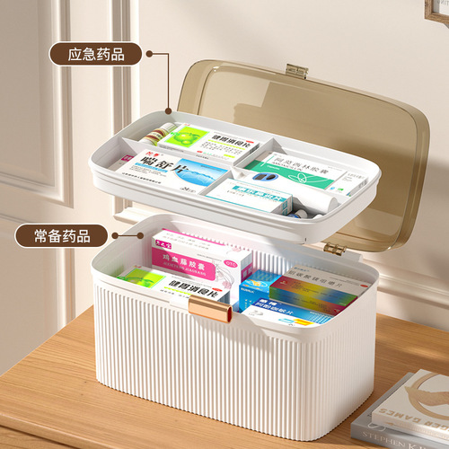Portable children's household light luxury storage box Transparent medicine box household large capacity wholesale
