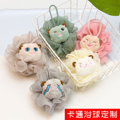 Cross border Cartoon Bathsite Bath towel Two-sided Dual use take a shower Cuozao Bath Ball Painless children Flower ball customized