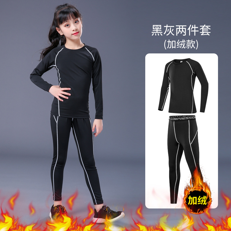 블랙과 그레이 기모 투피스 세트