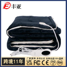 跨境电热毯欧规单双人法兰绒盖毯加热毯家用日规美规110V暖身毯