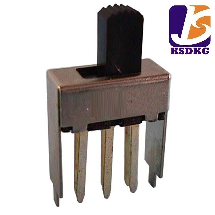 厂供 2P2档立式拨动开关 双排六脚滑动开关 2档蓝牙音响开关 双极