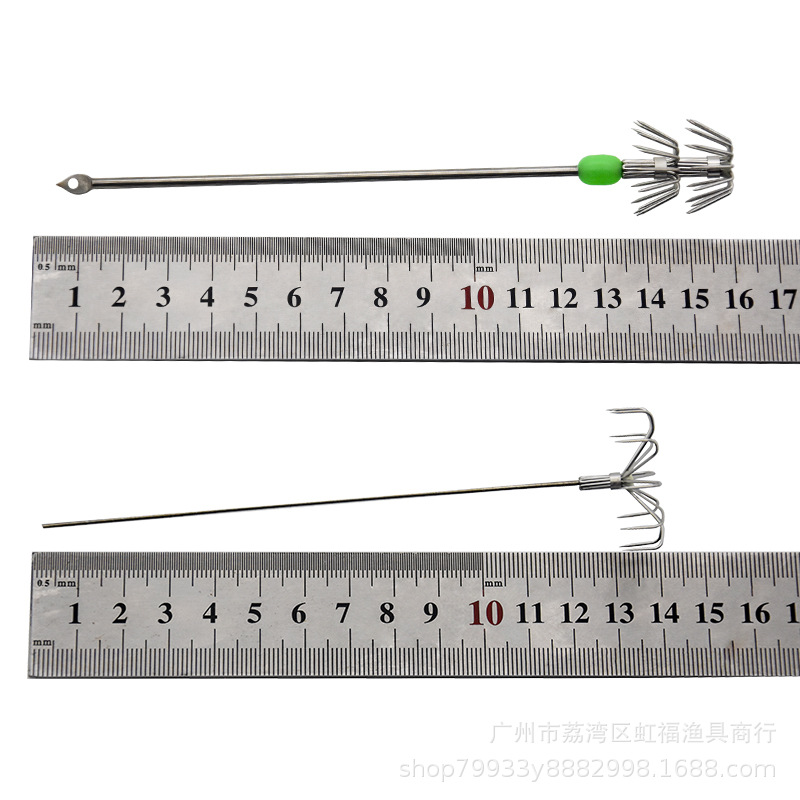 Gancho luminoso gancho de calamar gancho de camarón vivo gancho paraguas gancho de cebo vivo calamar soplando tubo pulpo tinta pescado gancho de acero inoxidable 10 ganchillo