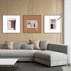 Modern Minimalist Restaurant Decoration Painting Geometric Abstract Square Combination Wall Art Horizontal Lines Living Room Corridor Poster