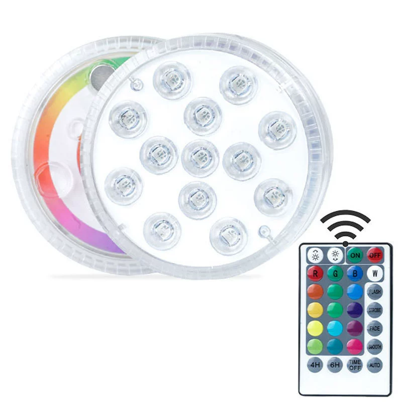 Лампа для бассейна светодиодная лампа D13 Магнитное всасывание пульт дистанционного управления водолазная лампа для рыбы аквариум лампы для ванны кальян лампа водяной подошва