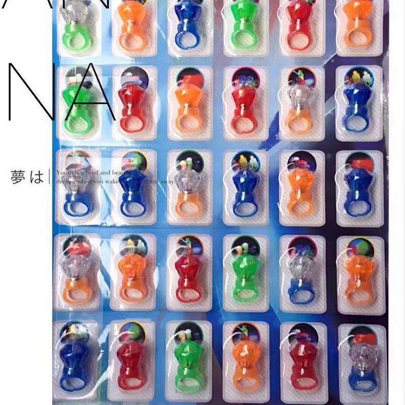 Luz de anillo de diamante parpadeante rojo y azul, juguetes luminosos para niños