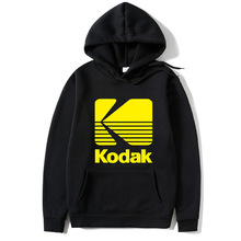 潮牌卫衣男款 Kodak周边印花秋冬大码纯色连帽运动衫定 制 外贸新