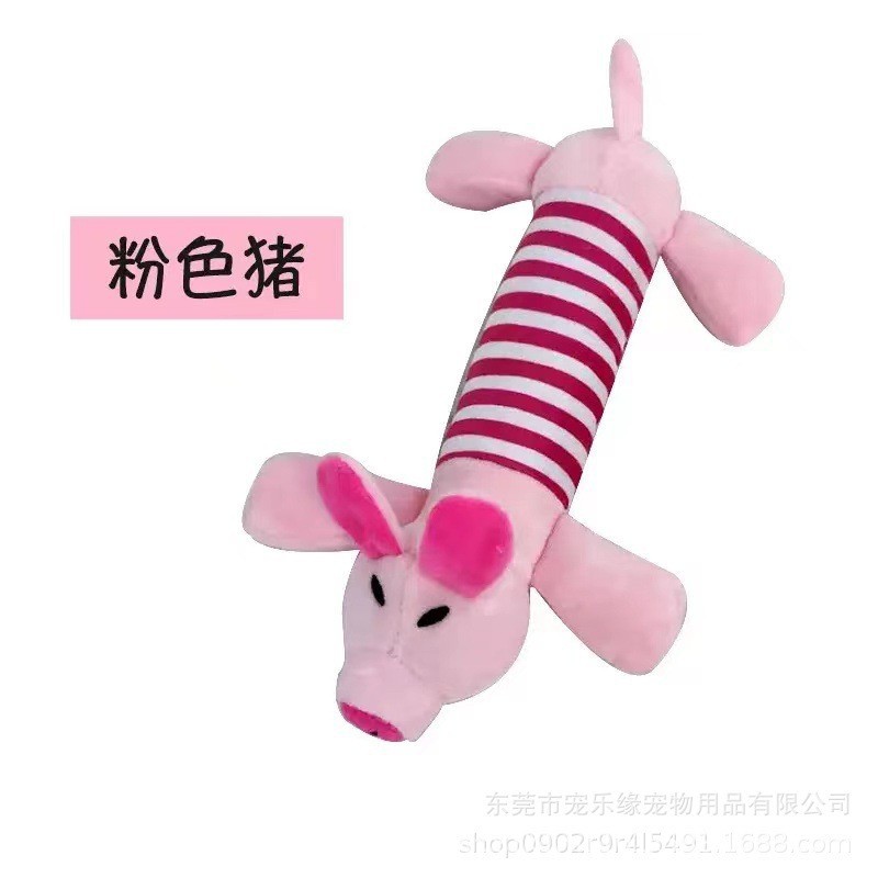 Wholesale in-stock cartoon plush sound-making dog toy pet plush toy four-legged long animal pig duck elephant
