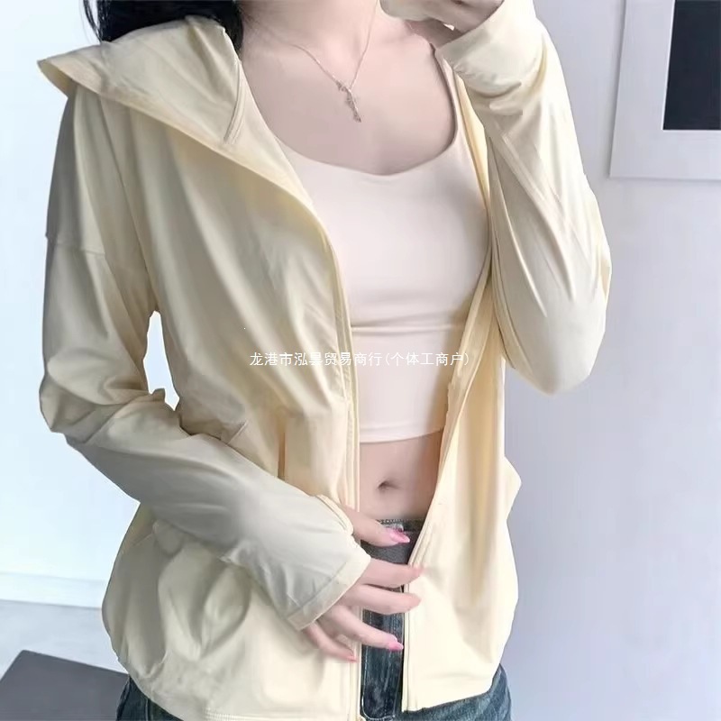 防晒衣女款夏季2026新款瑜伽服健身上衣罩衫跑步骑行运动外套红色