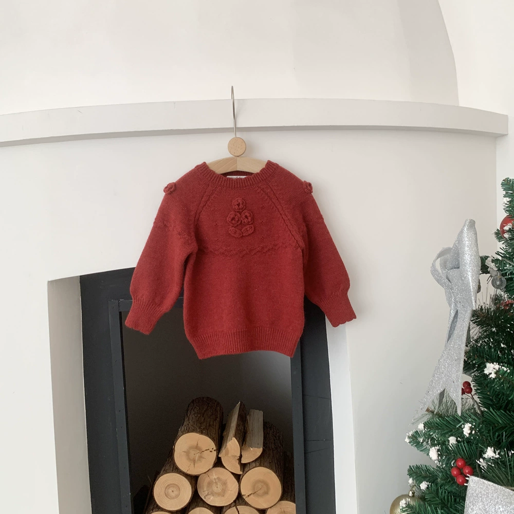 Demi-season рождественский красный бархатный свитер Virgilkids, семейный стиль