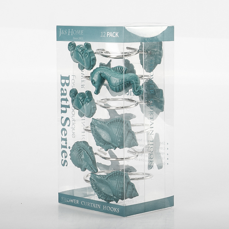 Cortina de ducha de resina hebilla de baño 12 piezas C-tipo gancho abierto cortina hebilla colgante anillo cortina partición puerta cortina Accesorios