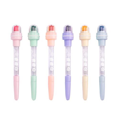 COLNK Diary Bubble Pen Multi-functional 4-in-1 Children's Roller Stamp Bubble Creative Ballpoint Pen 