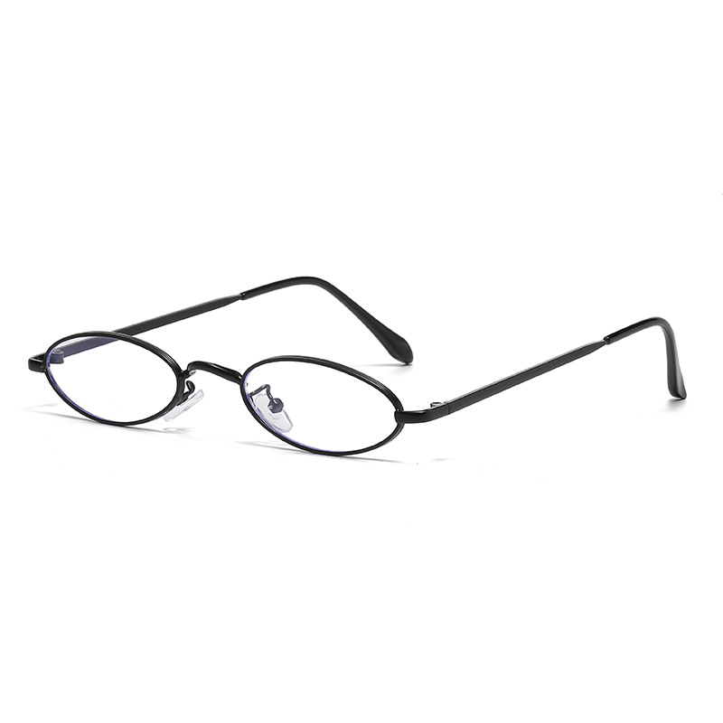 Gafas de lectura de maquillaje de moda para mujer con marco pequeño ovalado de metal ultraligero, gafas de lectura de moda de alta definición anti-luz azul de mediana edad y ancianos