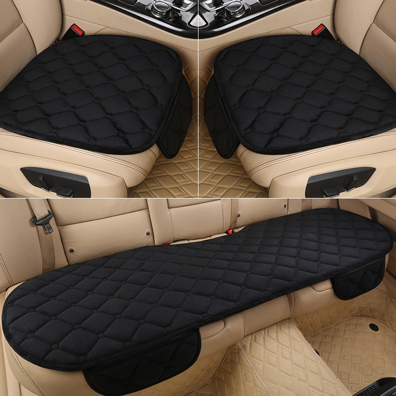 Wool pad – Universal Seat Cushion Winter - pure-black-crystal-velvet-three-piece-set