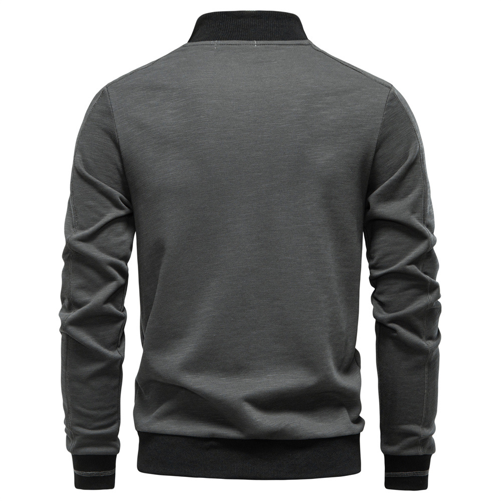 Giacca in jeans da uomo collo baseball business casual autunno inverno_voghion.com