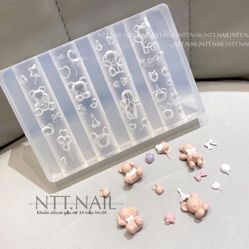 Bear DIY Nail Art Decoration Mold Silicone Bow Stereo Creative DIY Tool Nail Relief Nail Art Tool