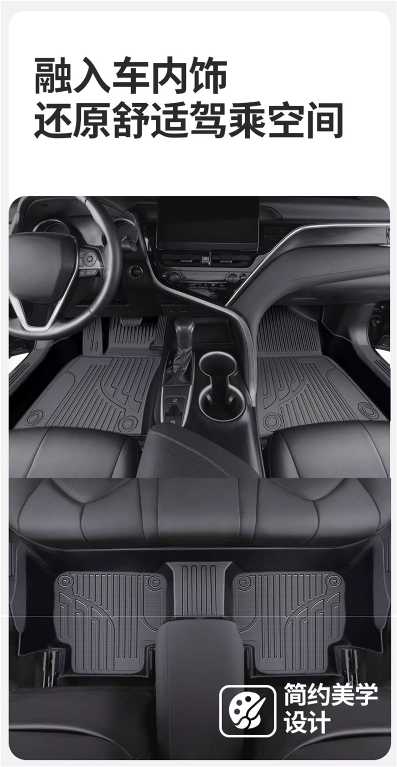 Full coverage TPE car floor mats, custom-fit for all models, suitable for both new and old cars