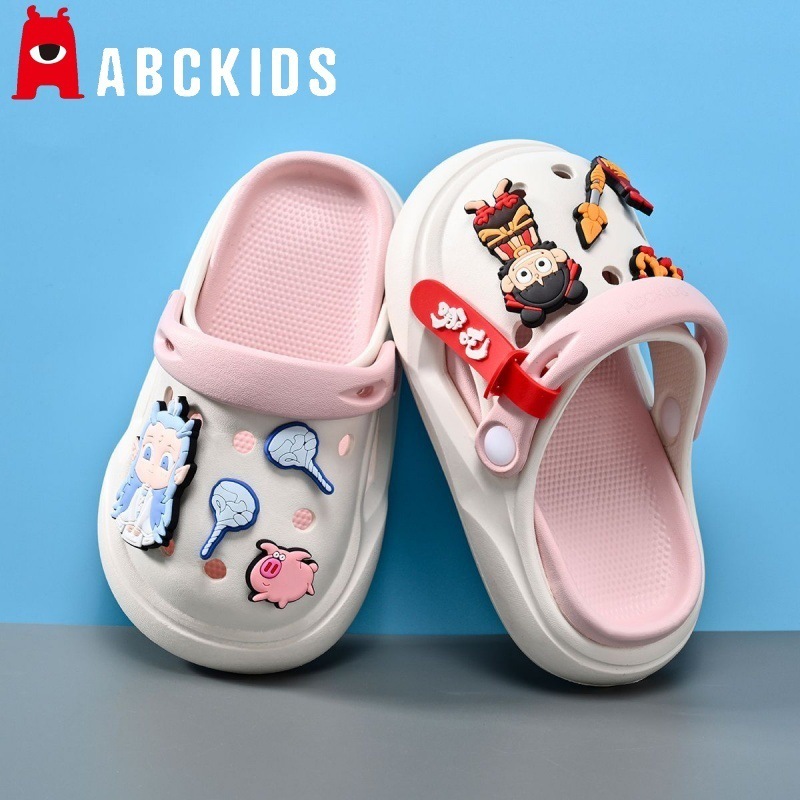 Abckids Labubu 子供用下駄女の子スリッパベビー EVA ソフトソール滑り止めホームアウトドアビーチシューズ|undefined