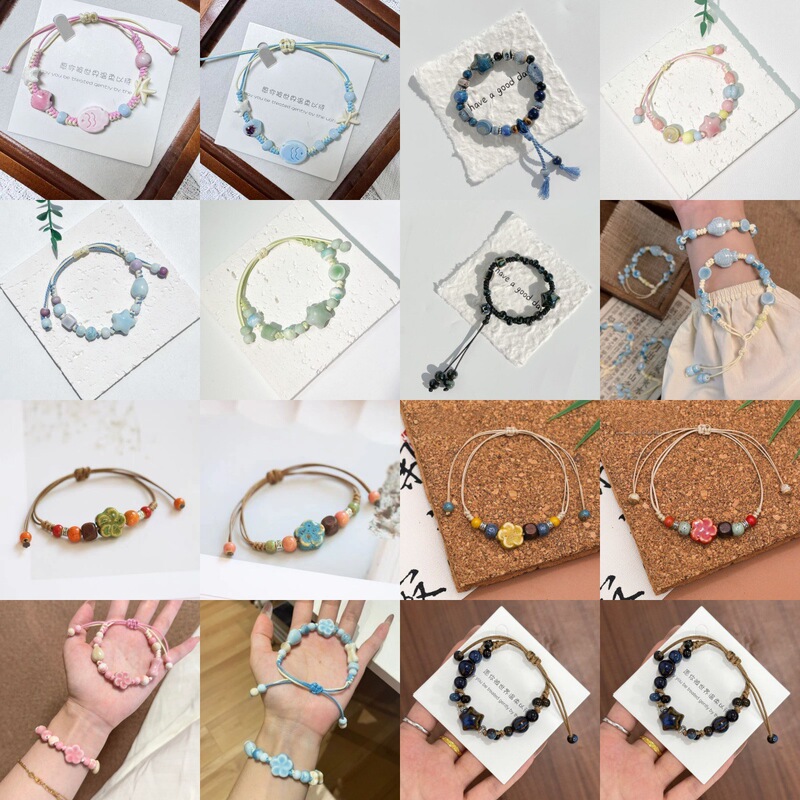 Jingdezhen Ceramic Beaded Bracelet, Ancient Style Jewelry, Ethnic Style Simple Bracelet, Summer Fresh and Versatile Accessory Jingdezhen Ceramic Beaded Bracelet, Ancient Style Jewelry, Ethnic Style Simple Bracelet, Summer Fresh and Versatile Accessory