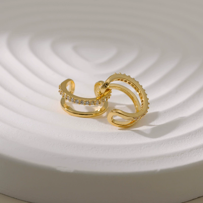 Браслет серьги из латуни, белый элегантный дизайн высшая zirconia, 18 карат, стиль легкой роскоши