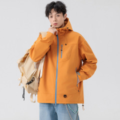 アメリカ三防突撃服男性春秋青少年屋外防風防水登山服ジャケットフード付きコート