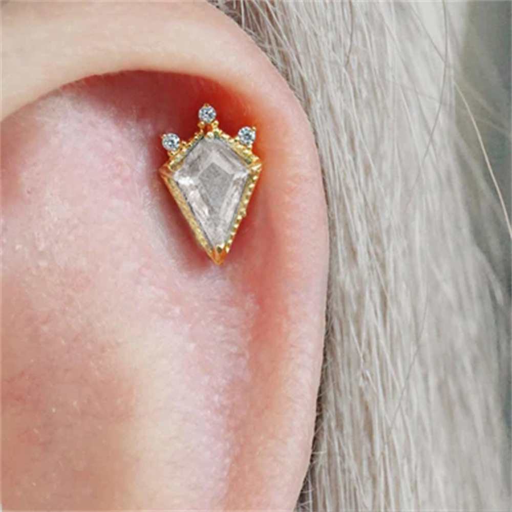 1 Piece Simple Style Geometric Plating Inlay Sterling Silver Opal Zircon Ear Studs display picture 33