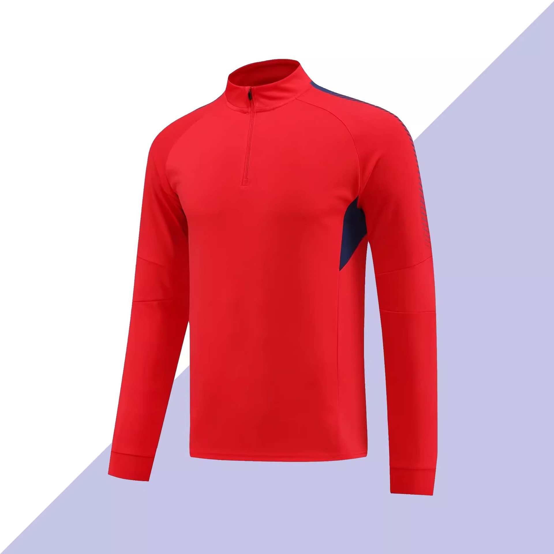 Men's Long Sleeve Soccer Training Jacket - Half Zip Pullover Top For Football, Outdoor Sports, Running, Autumn Winter_voghion.com