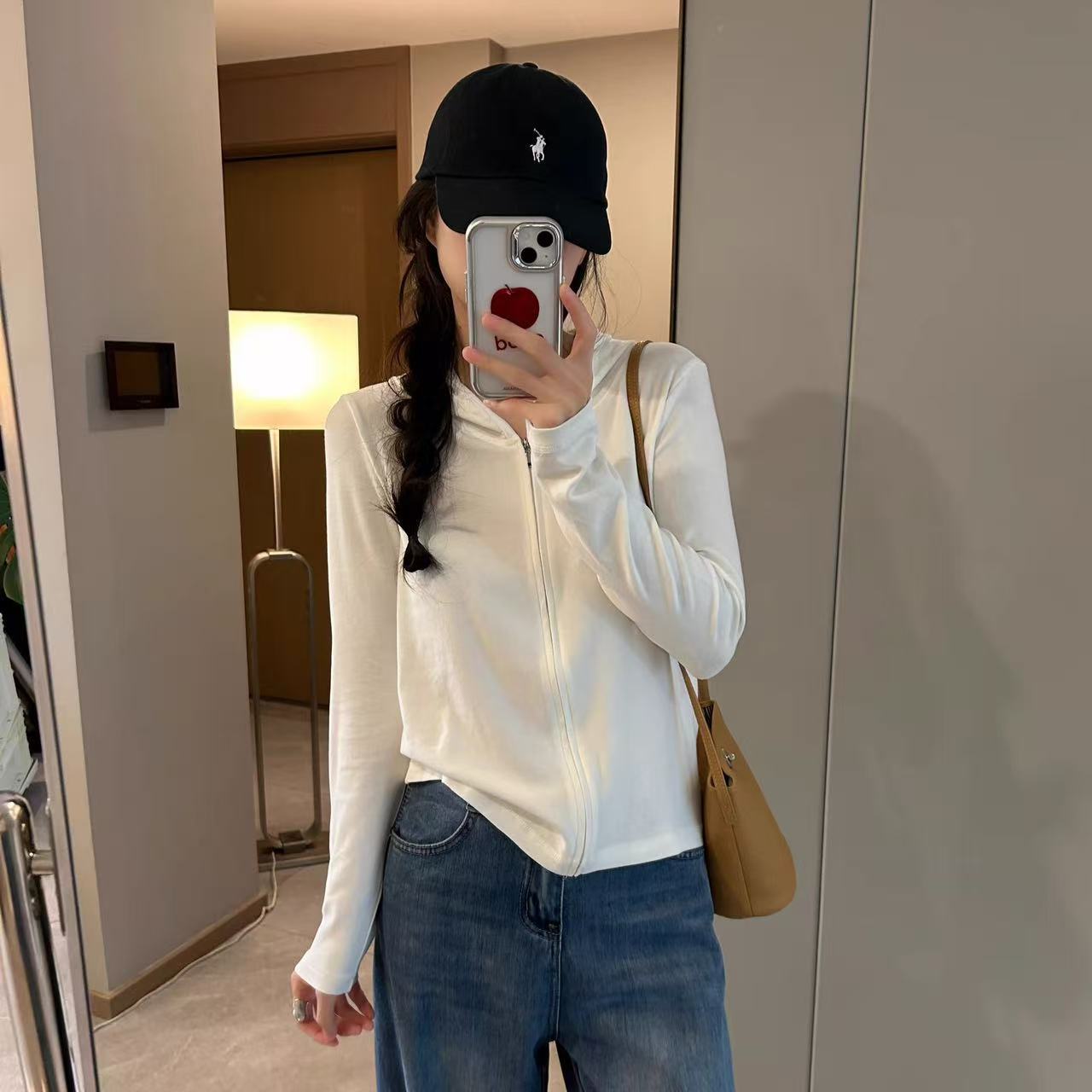 早秋简约韩版辣妹休闲显瘦基础拉链连帽卫衣百搭长袖气质上衣