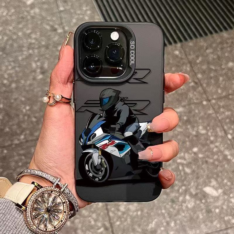 New Motorcycle Boy Style Phone Case Suitable for Apple 17, iPhone 16, High-End 15, Creative 14, European and American Style 13, Trendy 12
