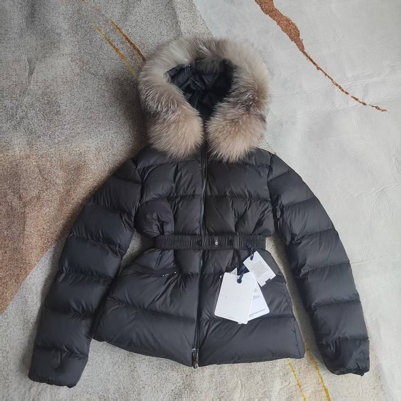 蒙家羽绒服女短款狐狸毛领冬季韩版简约风时尚白鸭绒休闲保暖外套|undefined