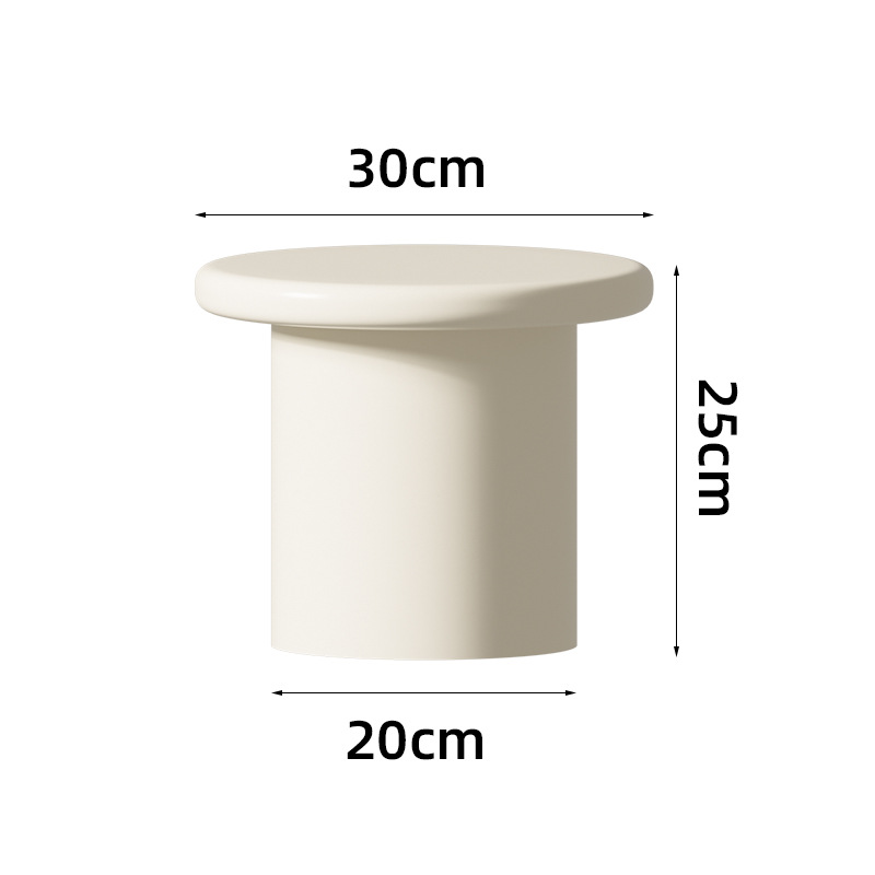 Mesa de centro estilo nórdico para sala de estar, mesa de forma irregular para apartamento pequeño, estilo moderno y sencillo, color crema, mesa de centro pequeña y moderna