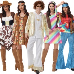 New Retro Disco 1980s Hippie Dance Party Hip-Hop Costume Stage Performance Set
