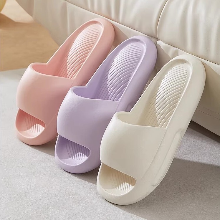 Thick-Soled Air-Cushion Sandals for Women to Wear in Summer, Soft-Soled Non-Slip Shock-Absorbing Couple Home Bathroom Slippers for Men