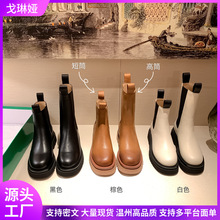 马丁靴女2025年新款靴子女中筒靴爆款厚底烟筒靴切尔西短靴女增高