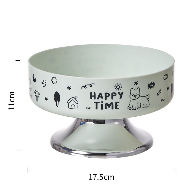 Tazón para gatos de acero inoxidable Tazón de pies altos para gatos Boca negra anti-derribear Tazón para perros Tazón para columna cervical anti-deslizante Tazón para mascotas de gran calibre