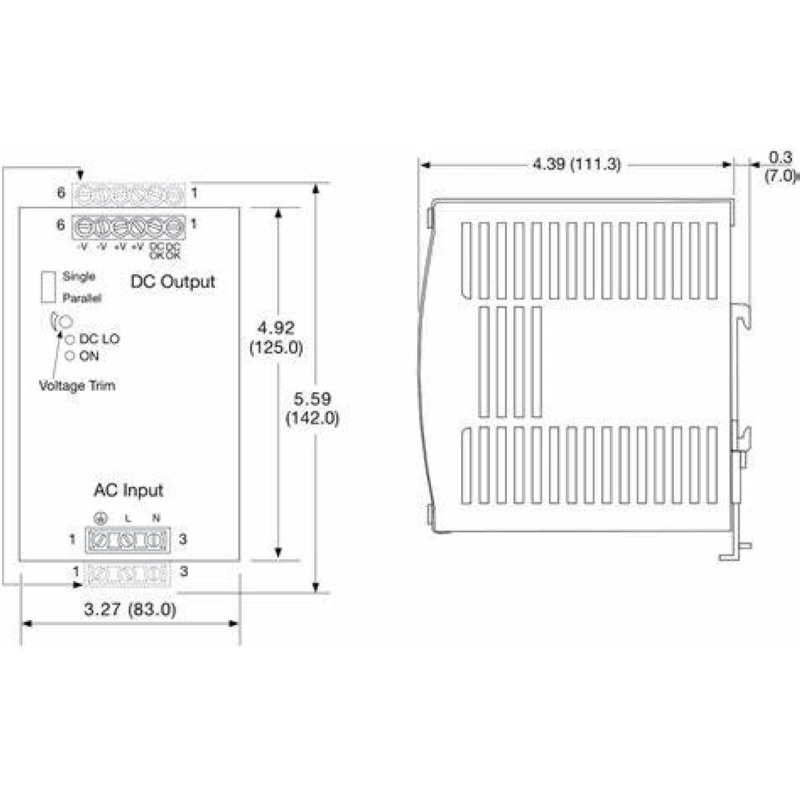 XP POWER DNR240PS24-I 24V DC 10A240W направляющая шина источник питания