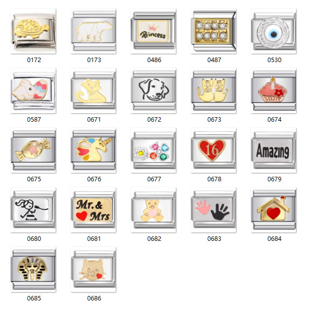 模块手链情人节兔子小熊猫咪糖果法老元素不绣钢DIY手镯DIY手工