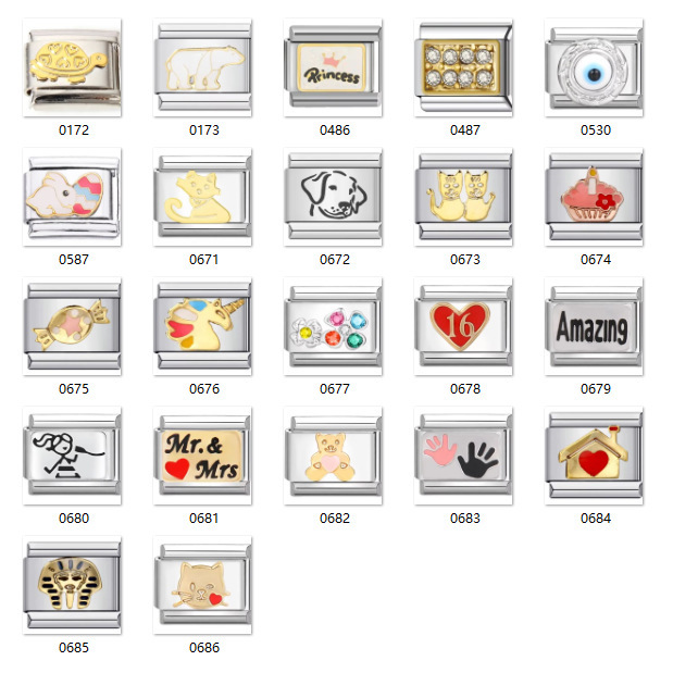 Module Bracelet Valentine's Day Rabbit Red Panda Cat Candy Pharaoh Element Stainless Steel DIY Bracelet DIY Handmade